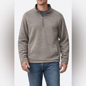 George Strait Wrangler 1/4 Zip Quilted Mens L Sand Tan NWT Western Cowboy 3012